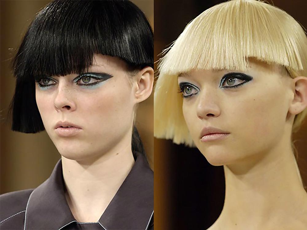 Turquoise eye and graphic liner at Karl Lagerfeld Spring 2007