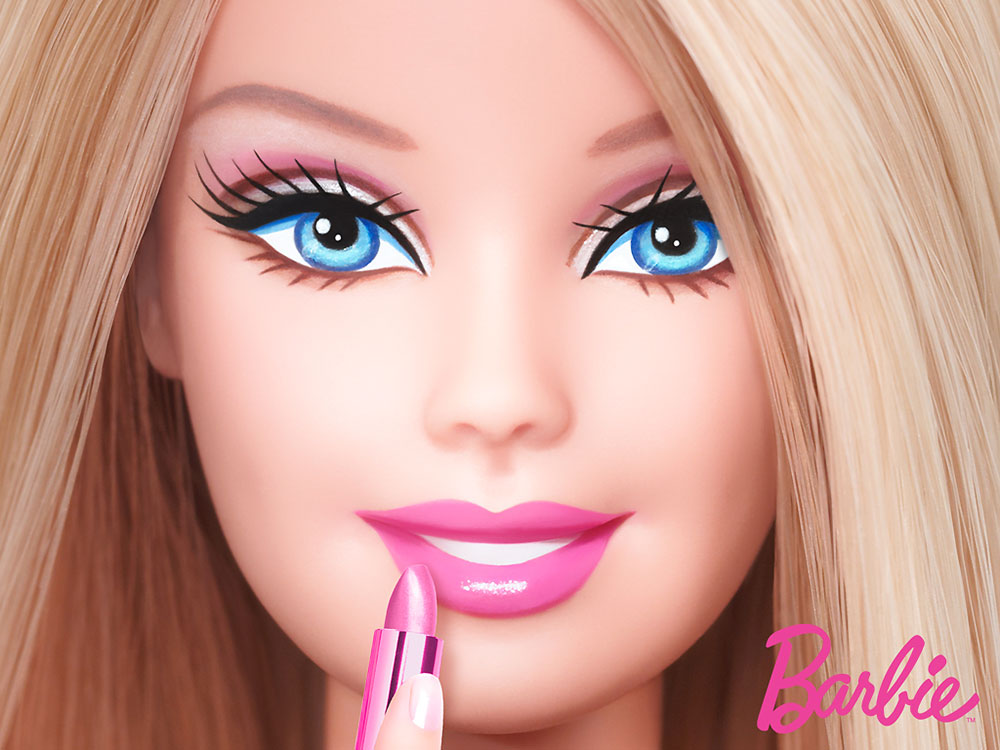 barbie doll in makeup