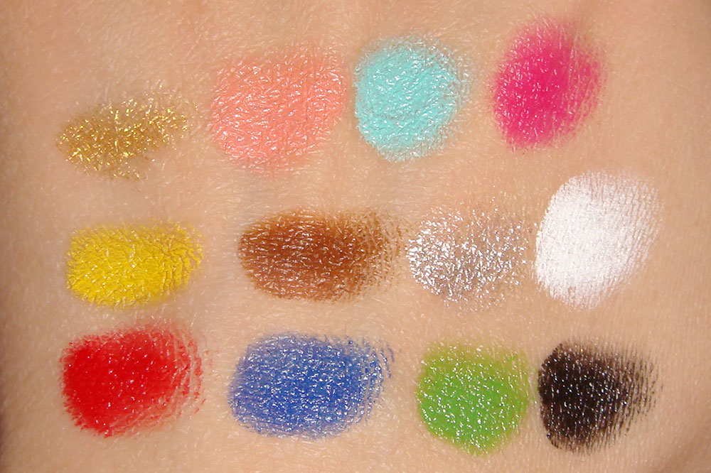 Make Up For Ever 12 Flash Color Case swatches