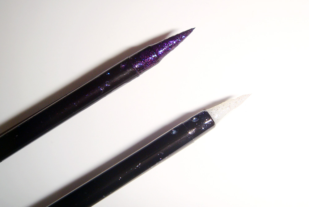 Make Up For Ever Aqua Liners in #8 Iridescent Electric Purple and #16 Diamond White