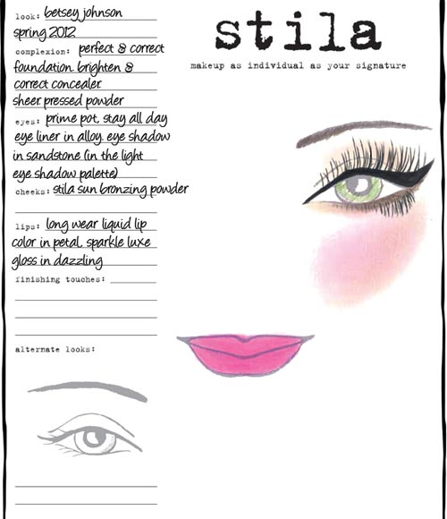 Betsey Johnson Spring 2012 Stila Facechart