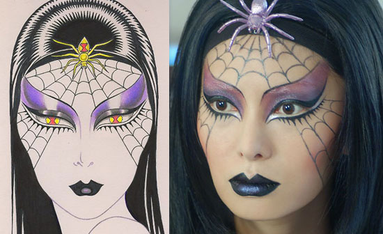 Halloween spider makeup look