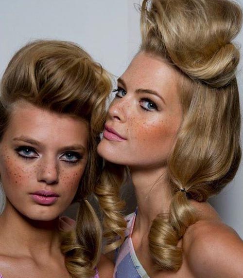 Hair and makeup at Jeremy Scott Spring 2012