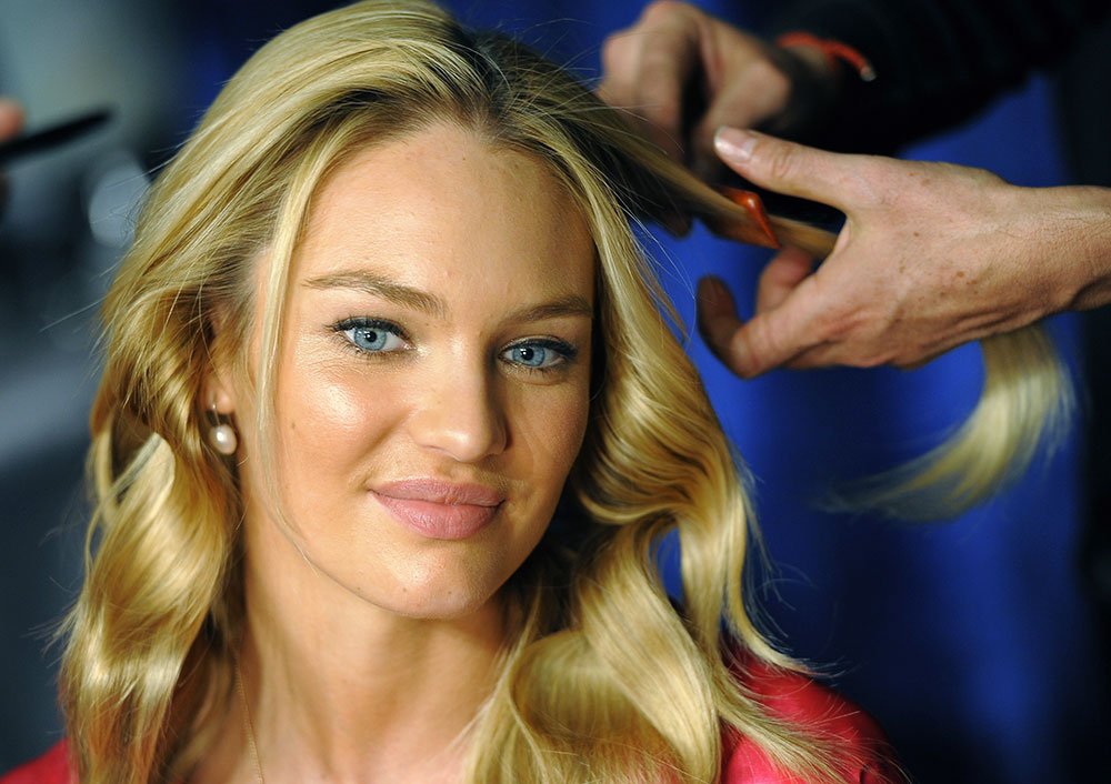 Candice Swanepoel hair at Victoria's Secret 2011 Fashion Show Backstage