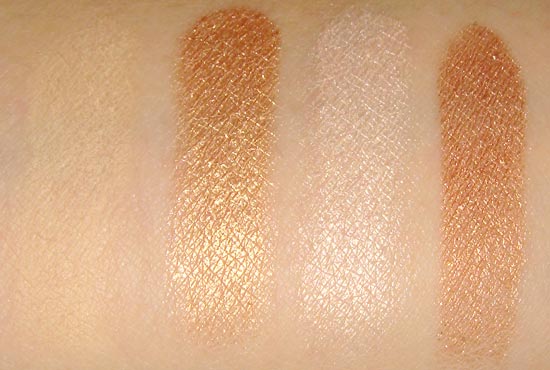Urban Decay Naked 2 Foxy Half Baked Bootycall and Chopper swatches