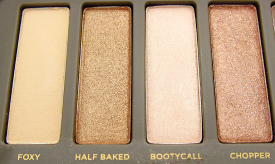 Urban Decay Naked 2 Foxy Half Baked Bootycall and Chopper shadows