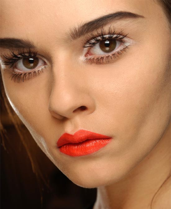 60s Eye and Orange Lip at Moschino Spring/Summer 2013