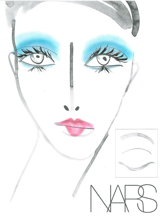 Joy Cioci Spring/Summer 21013 makeup face chart by NARS