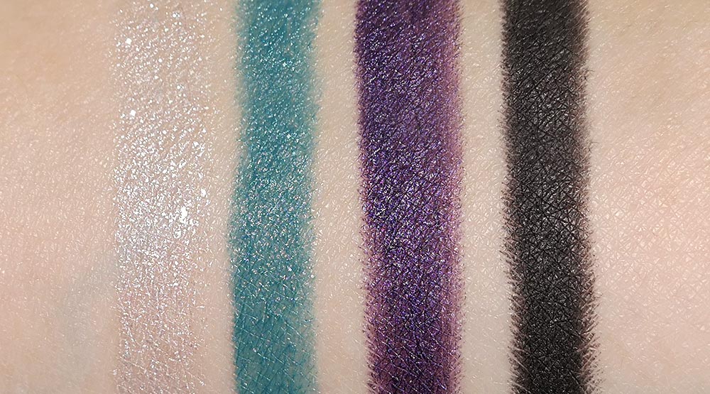 NARS Silver Factory, Heat, Trash and Empire Soft Touch Eyeshadows swatches