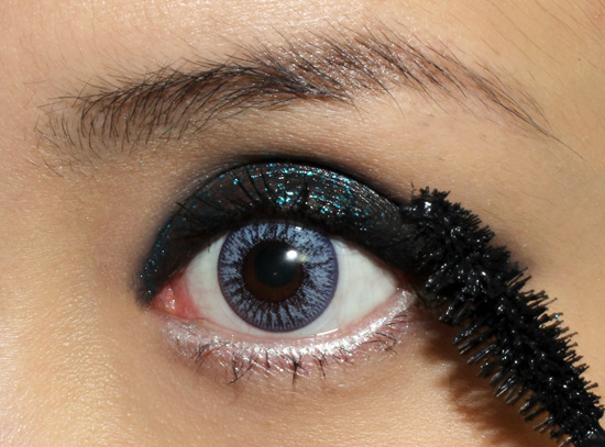 Wearing  Maybelline Mega Plush Volum'Express Mascara in Very Black