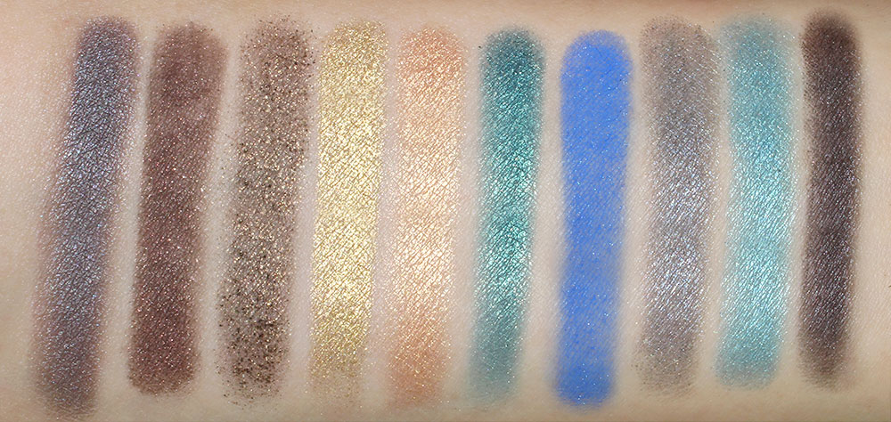 Urban Decay Vice Palette swatches Desperation, Muse, Jagged, Blitz and Penny Lane