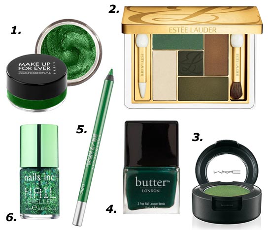 2013 Pantone Color Of the Year Emerald makeup products