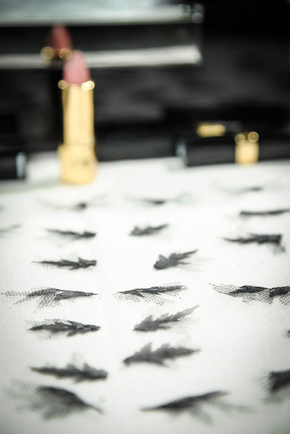 Mesh fake eyelashes at Chanel Spring 2013 Couture show