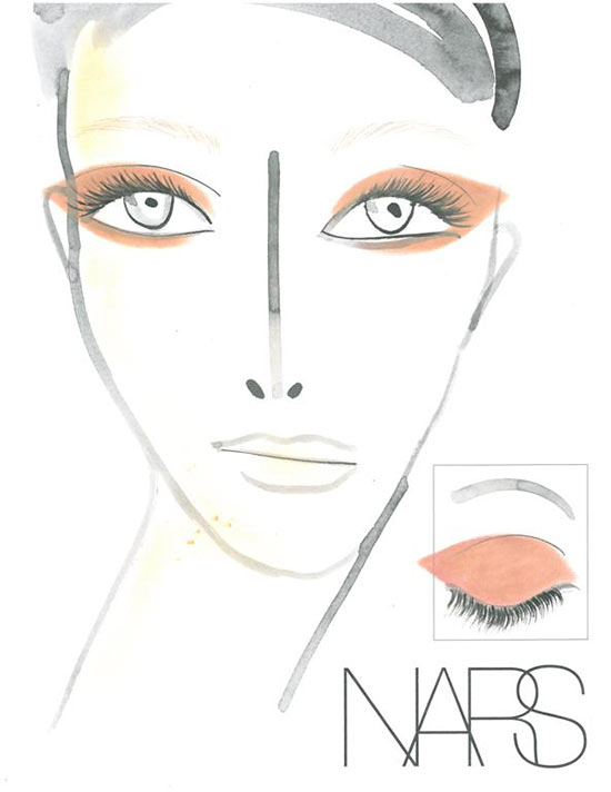 NARS makeup face chart at Creatures of the Wind Fall 2013