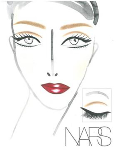 Douglas Hannant A/W 2013 makeup face chart by NARS