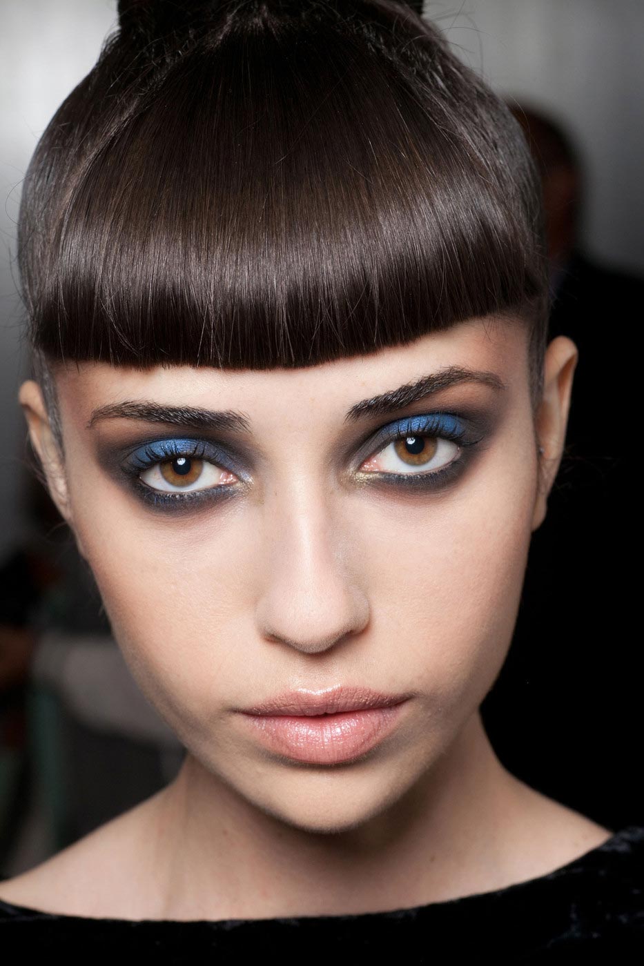 Blue eye makeup at Jeremy Scott Spring 2013