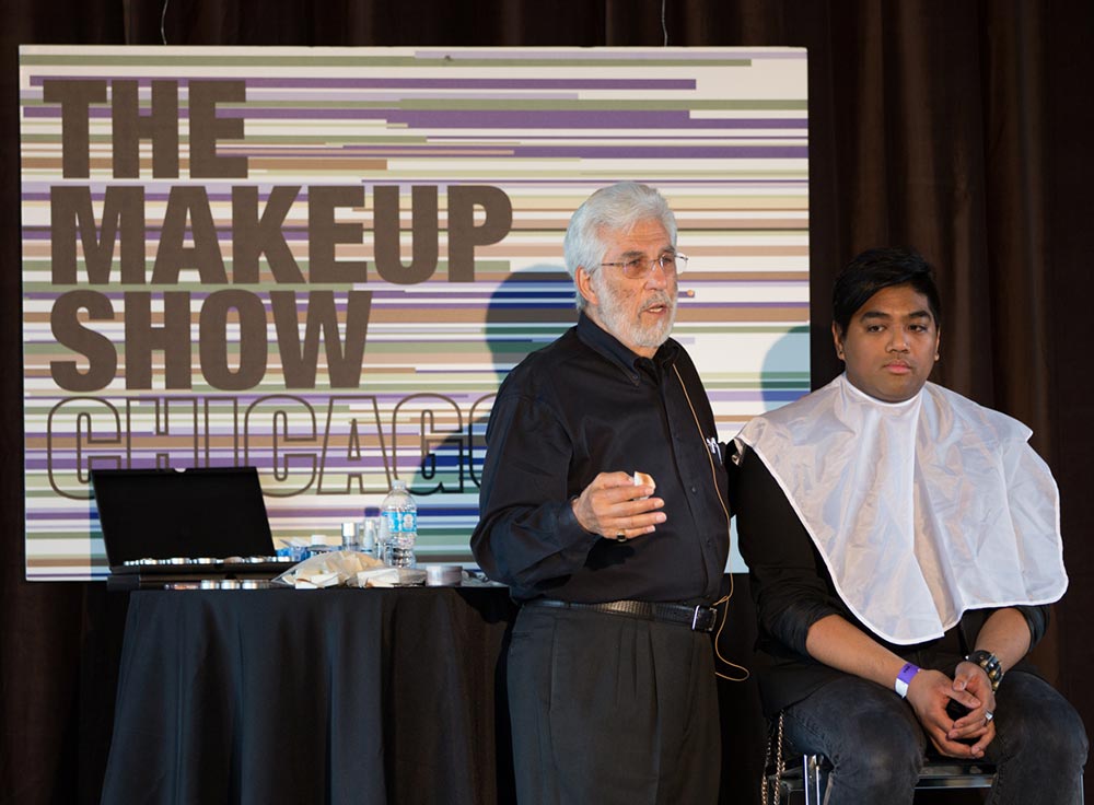 Maurice Stein from Cinema Secrets makeup demonstration at The Makeup Show Chicago 2013