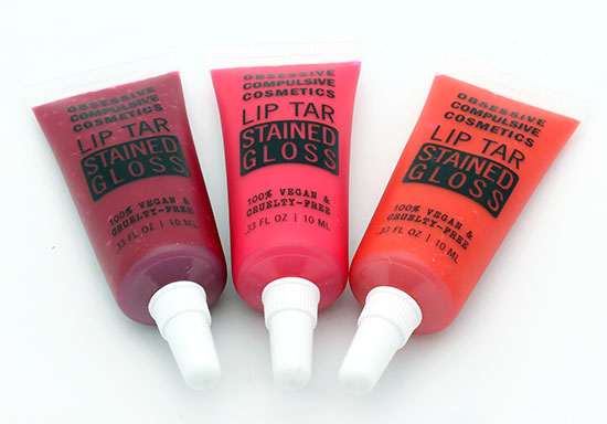 OCC Stained Gloss Lip Tars in Rhythm Box, New Wave and Jealous