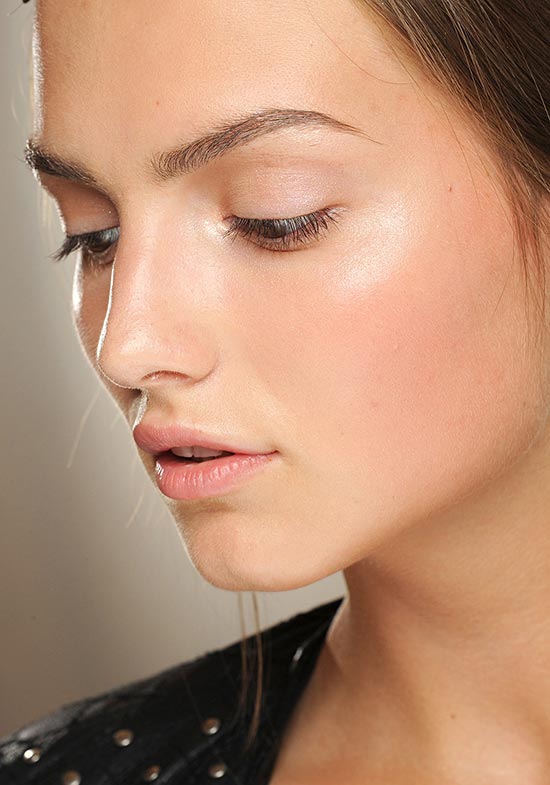 Dewy skin at Valentino Fall 2013 Couture show