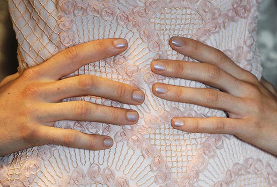 Glistening nails at Tadashi Shoji Spring 2014