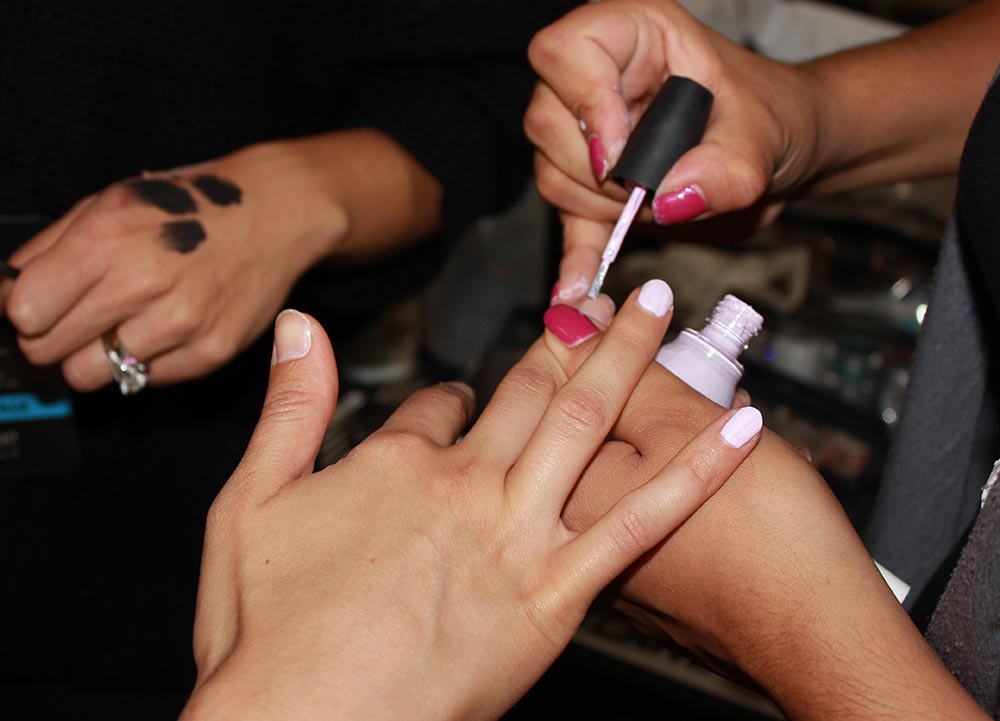 Hache S/S 2014 backstage nails by MAC