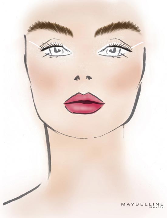 Tibi S/S 2014 facechart by Maybelline