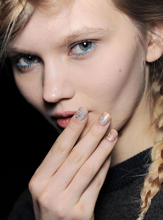 Blue Eyeliner and Marble Nails at Creatures Of The Wind A/W '14