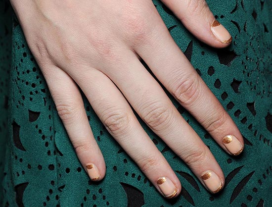 Golden Tips manicure at Tadashi Shoji Fall'14