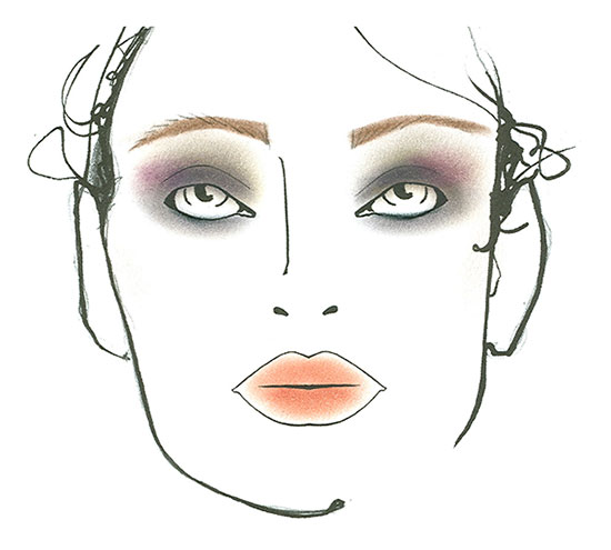 Nicole Miller A/W '14 makeup face chart by MAC