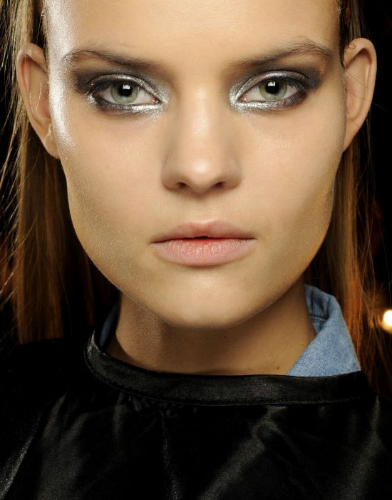 silver smoky eyes at Donna Karan fall '14