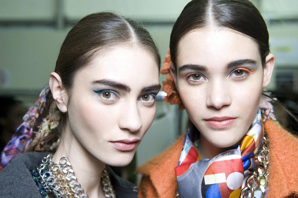 Bright eye makeup at Chanel A/W '14