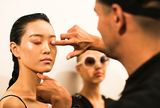 Peter Som Spring/Summer 2015 backstage makeup by Maybelline