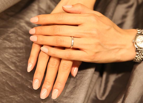 Sheer pink manicure by essie at Altuzarra Spring/Summer 2015