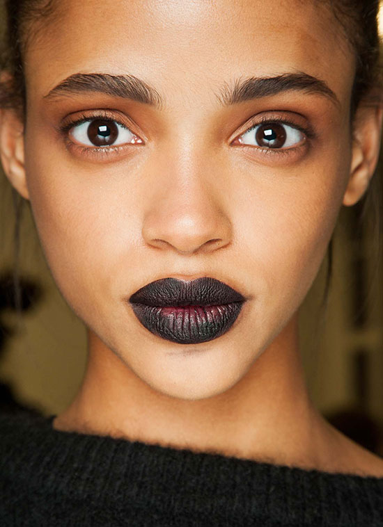 Runway Beauty Black Lips At Giles AW 20