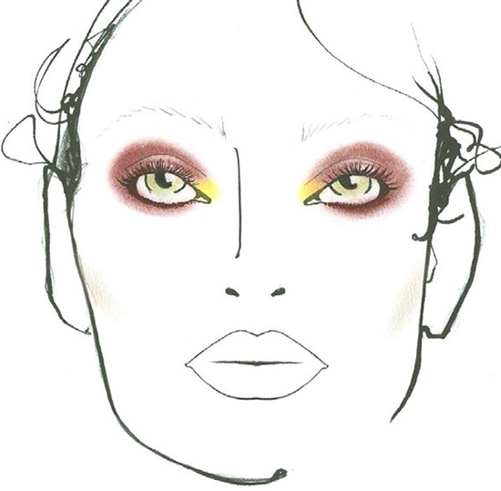 Christian Siriano A/W 2015 makeup facechart by MAC