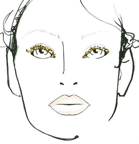 Tadashi Shoji A/W 2015 makeup facechart by MAC