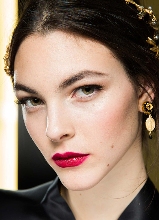 Red lips at Dolce & Gabbana A/W 2015