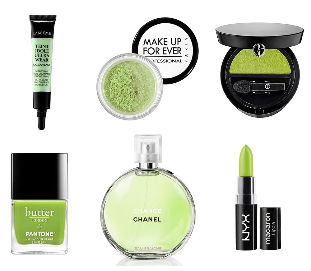 Pantone 2017 Color Of The Year Greenery makeup products