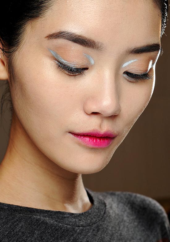 Silver Graphic Eye + Fuchsia Lip at Dior Fall 2013 – Makeup For Life