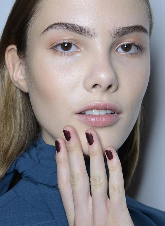 Runway Beauty: Glossy Eye and Berry Nails at Costello Tagliapietra A/W ...