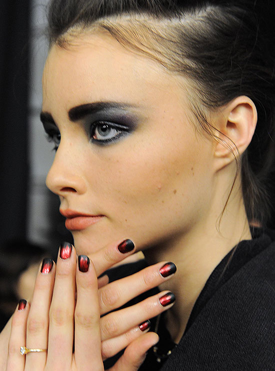 Dramatic Eyes and Fiery Nails at Nicole Miller A/W ’14 – Makeup For Life